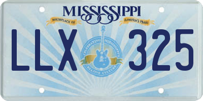 MS license plate LLX325