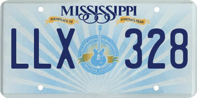 MS license plate LLX328