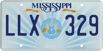 MS license plate LLX329