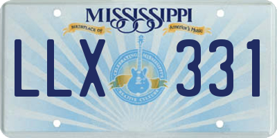 MS license plate LLX331