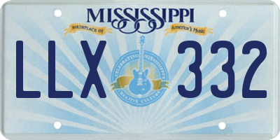 MS license plate LLX332