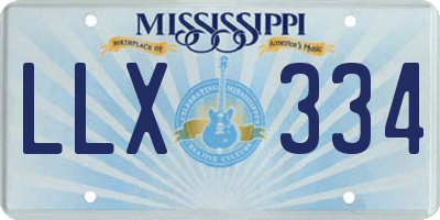MS license plate LLX334