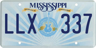 MS license plate LLX337