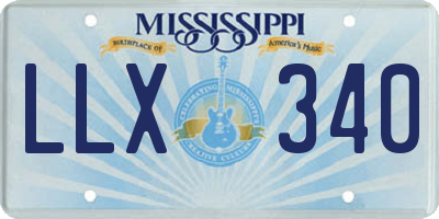 MS license plate LLX340