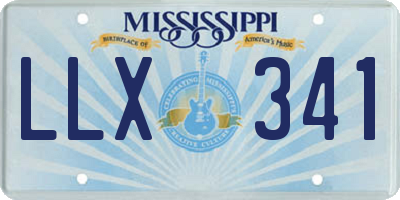 MS license plate LLX341