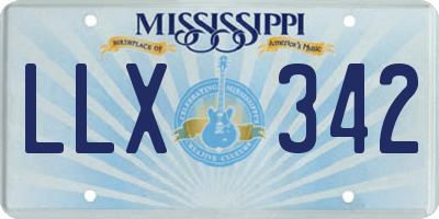 MS license plate LLX342