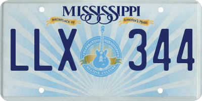 MS license plate LLX344