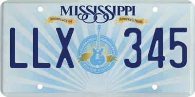 MS license plate LLX345