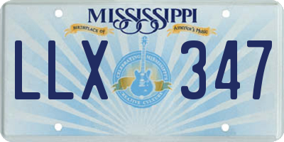 MS license plate LLX347