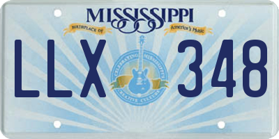 MS license plate LLX348