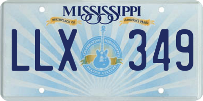 MS license plate LLX349