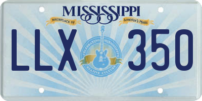 MS license plate LLX350