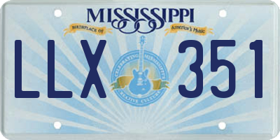 MS license plate LLX351