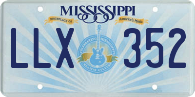 MS license plate LLX352