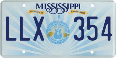 MS license plate LLX354
