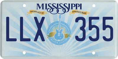MS license plate LLX355