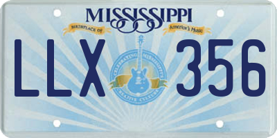 MS license plate LLX356