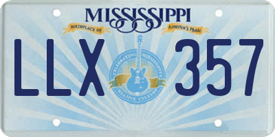 MS license plate LLX357