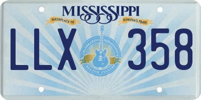 MS license plate LLX358