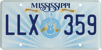 MS license plate LLX359