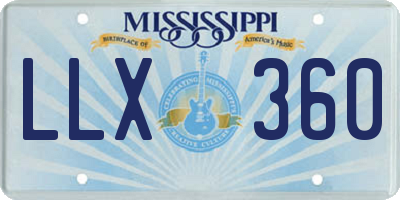MS license plate LLX360
