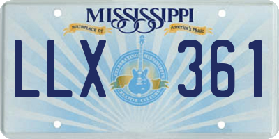 MS license plate LLX361