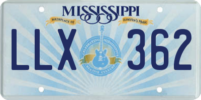 MS license plate LLX362
