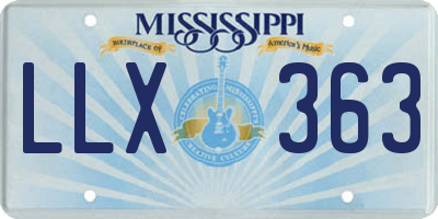 MS license plate LLX363