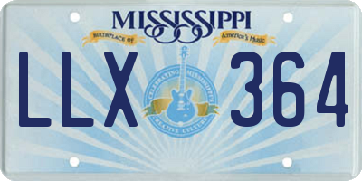 MS license plate LLX364
