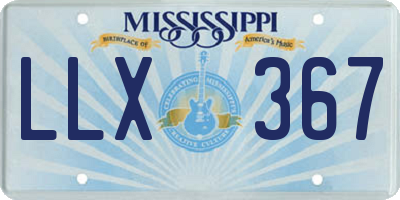 MS license plate LLX367