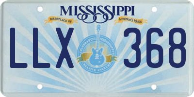 MS license plate LLX368