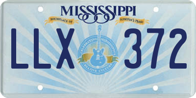 MS license plate LLX372