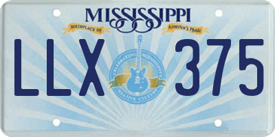 MS license plate LLX375