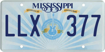 MS license plate LLX377