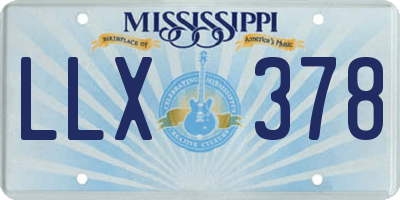 MS license plate LLX378