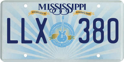 MS license plate LLX380