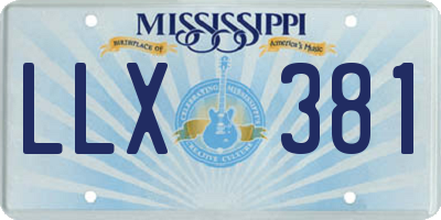 MS license plate LLX381