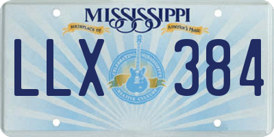 MS license plate LLX384