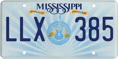 MS license plate LLX385
