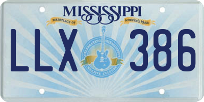 MS license plate LLX386