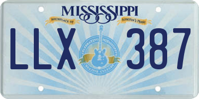 MS license plate LLX387