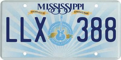 MS license plate LLX388