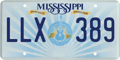 MS license plate LLX389