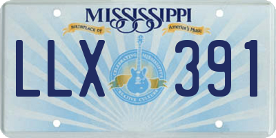 MS license plate LLX391