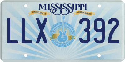 MS license plate LLX392