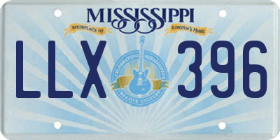 MS license plate LLX396
