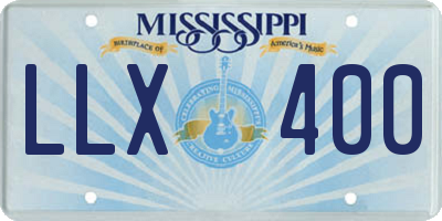 MS license plate LLX400