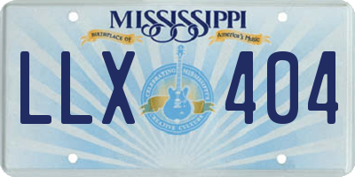 MS license plate LLX404