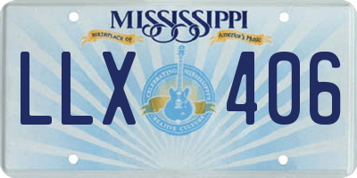 MS license plate LLX406