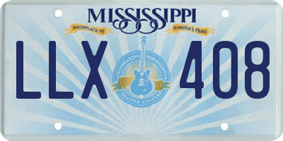MS license plate LLX408